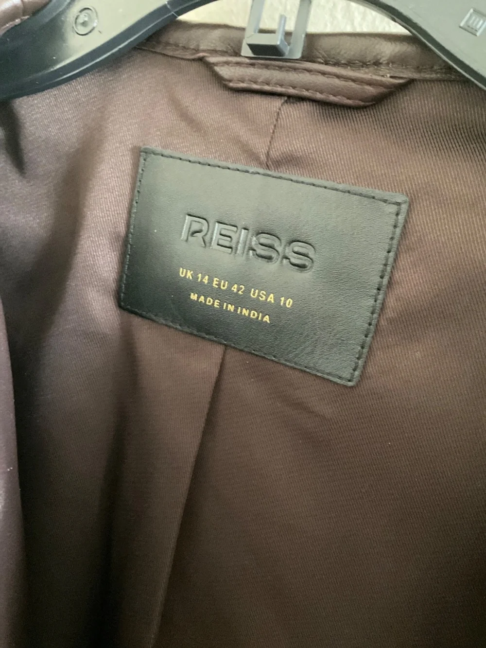 REISS  Gracie Cropped Leather Jacket